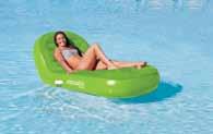 AIR AHRO-1 1 person, 42" diameter Lounger Cool lime green suede material 1 molded drink holder Molded rope holder Heavy Gauge