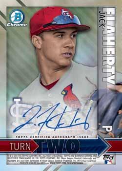 Major League Baseball Other autograph components in 2016 Bowman Baseball will include: Turn Two Autographs NEW! A unique, two-sided card featuring two top prospects from various MLB organizations.