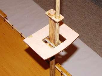 Glue the mast together using the lengths in the table below. Two joint pieces are used for each joint, at the top and bottom of the overlapping part.