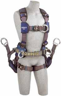 1107775 458077751 Tower climbing harness L 1107777 458077771 Tower climbing harness M 1107775 ExoFit Vest Style Harnesses Designed as a single piece of material constructed in an X shape that wraps
