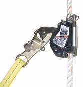 Built-in gravity lock prevents incorrect installation. Saflok steel carabiner for secure connection to harness. Extremely rugged and corrosion-resistant construction; compact, lightweight design.
