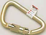 intermediary for securing connecting device to anchorage. Primarily used in concrete applications to attach lifeline or lanyard of single user.