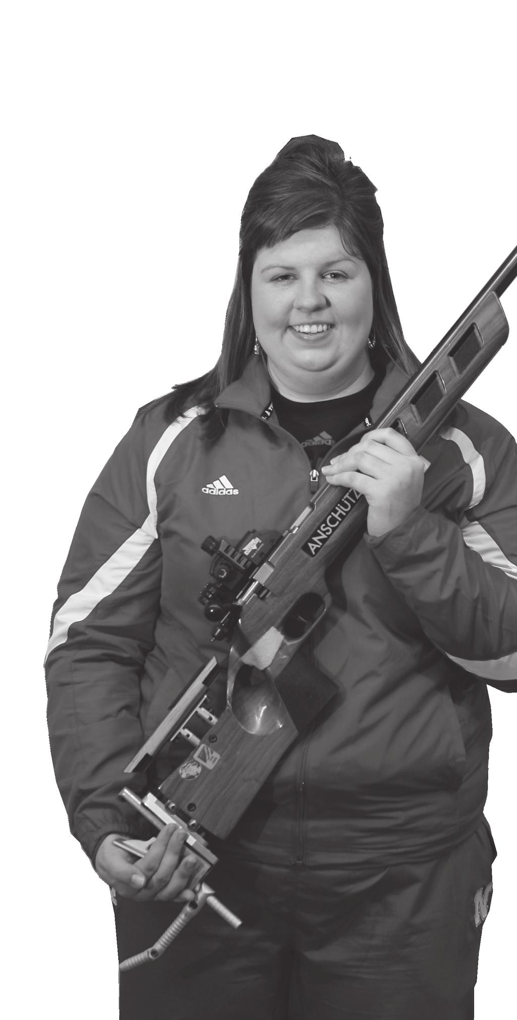 She seems to feel more comfortable with air rifle, Hicks said. She s going to work with her strengths. Sophomore Season (2008-09) Smallbore Avg: 55.1 Avg: 570.1 Smallbore Best: 573 (vs.