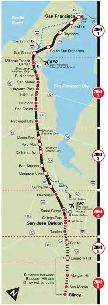 Caltrain Schedule For Lease ZONE 1 ZONE 2 ZONE 3 ZONE 4 ZONE 5 ZONE 6 MODIFIED SCHEDULE 2017 24 November Northbound to SAN FRANCISCO Train No.
