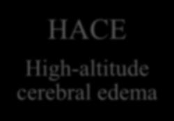 High Altitude Illness AMS Acute Mountain Sickness HACE High-altitude cerebral edema HAPE High-altitude pulmonary