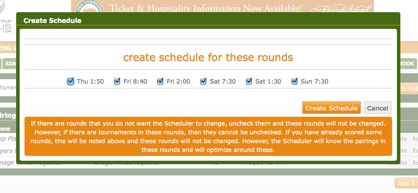Here you have the opportunity to tell the Scheduler to leave certain rounds as they already are.
