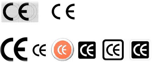 55 Slika 9: Pravilna raba oznake CE (zgoraj), nepravilna raba oznake CE (spodaj) Na embalaži drona in na oddajniku drona je pravilna oblika oznake CE (slika 10), medtem ko na dronu te oznake ni.