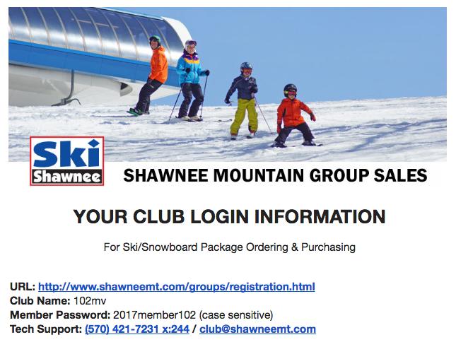 IMPORTANT * Payments for ski/snowboard packages MUST be made online using the club name and membership password below.