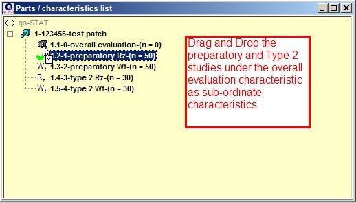 16. Drag and drop all other characteristics under the overall evaluation characteristic: if a characteristic for the