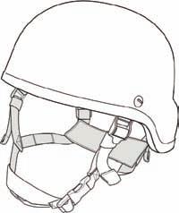 1. Slide the elastic band down. 2. Unthread the chinstrap retention system webbing from the ladder-lock. 3.