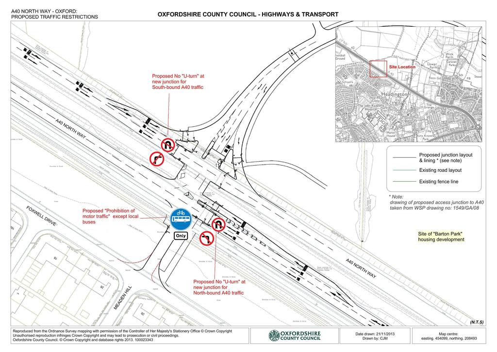 NOTE: Parts of these proposals will only be implemented if the new link road