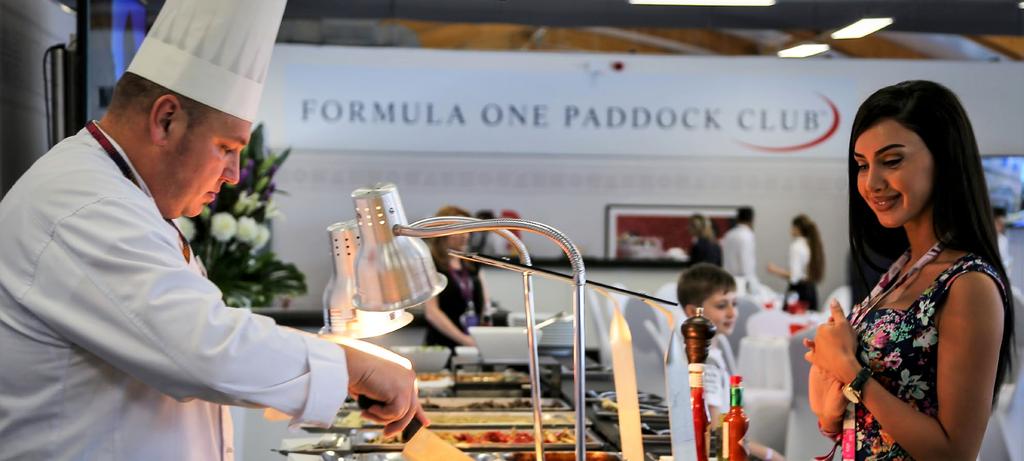 LEGEND Situated in the Pit Building Terrace overlooking the pit lane and straight, world-renowned hospitality from the famed Formula One Paddock Club is also included.