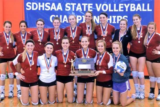 32 nd ANNUAL STATE VOLLEYBALL TOURNAMENT Class AA Results Rapid City Central High School -- November 15-17, 2012 2012 Class AA State Volleyball Champion Team Sioux Falls Roosevelt Rough Riders Team