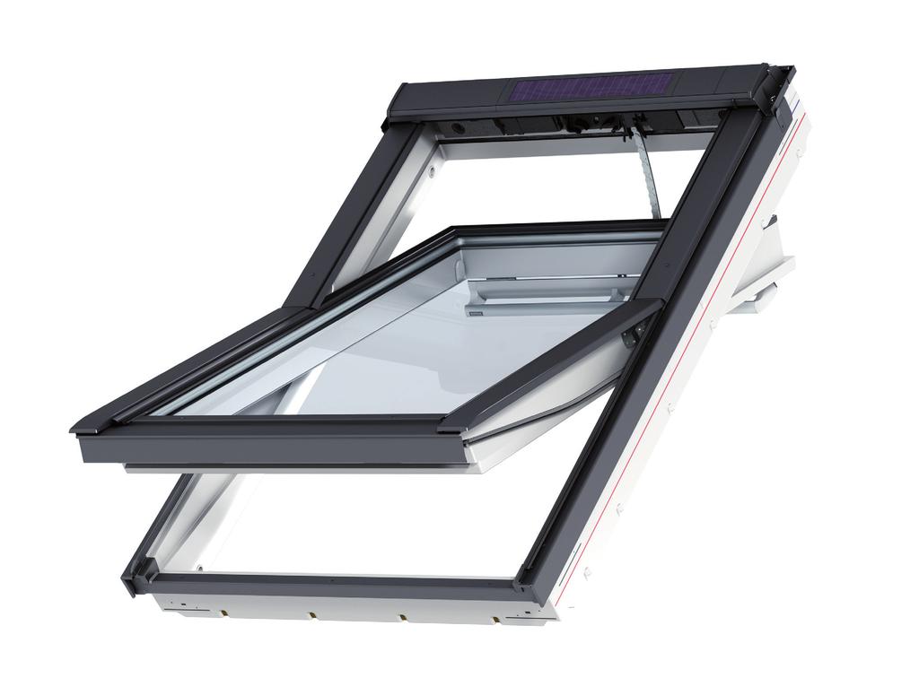 VELUX INTEGRA elektrificirana strešna okna za svež zrak v prostoru VELUX INTEGRA strešno okno, ki je opremljeno z motorjem, daljinskim stikalom in senzorjem za dež, je