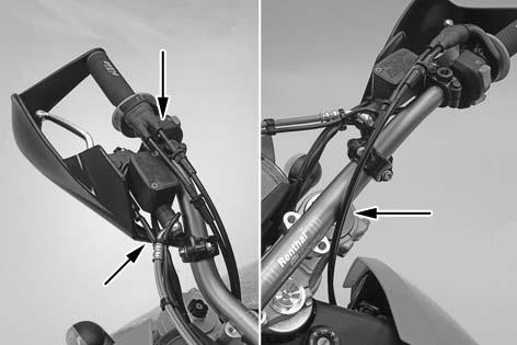 Remove the screws and handlebar clamps. Remove the transport holder.