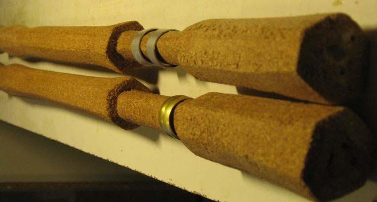 January, 2014 (Volume 54) Page 45 Final HEX shaped handles of two triangle salmon rods.