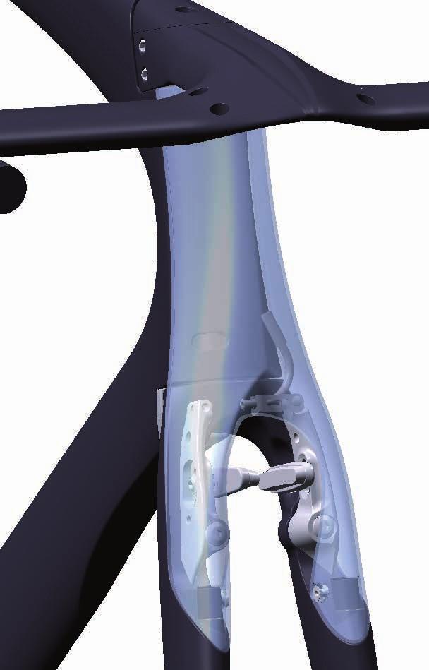 D2 AQUILA CV CONCEALED BRAKES Bianchi s experience in the wind tunnel combined with CFD simulations confirms that the front area of the bicycle is