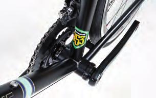 Sloping top tube design allows comfortable bike set ups and rider position options.