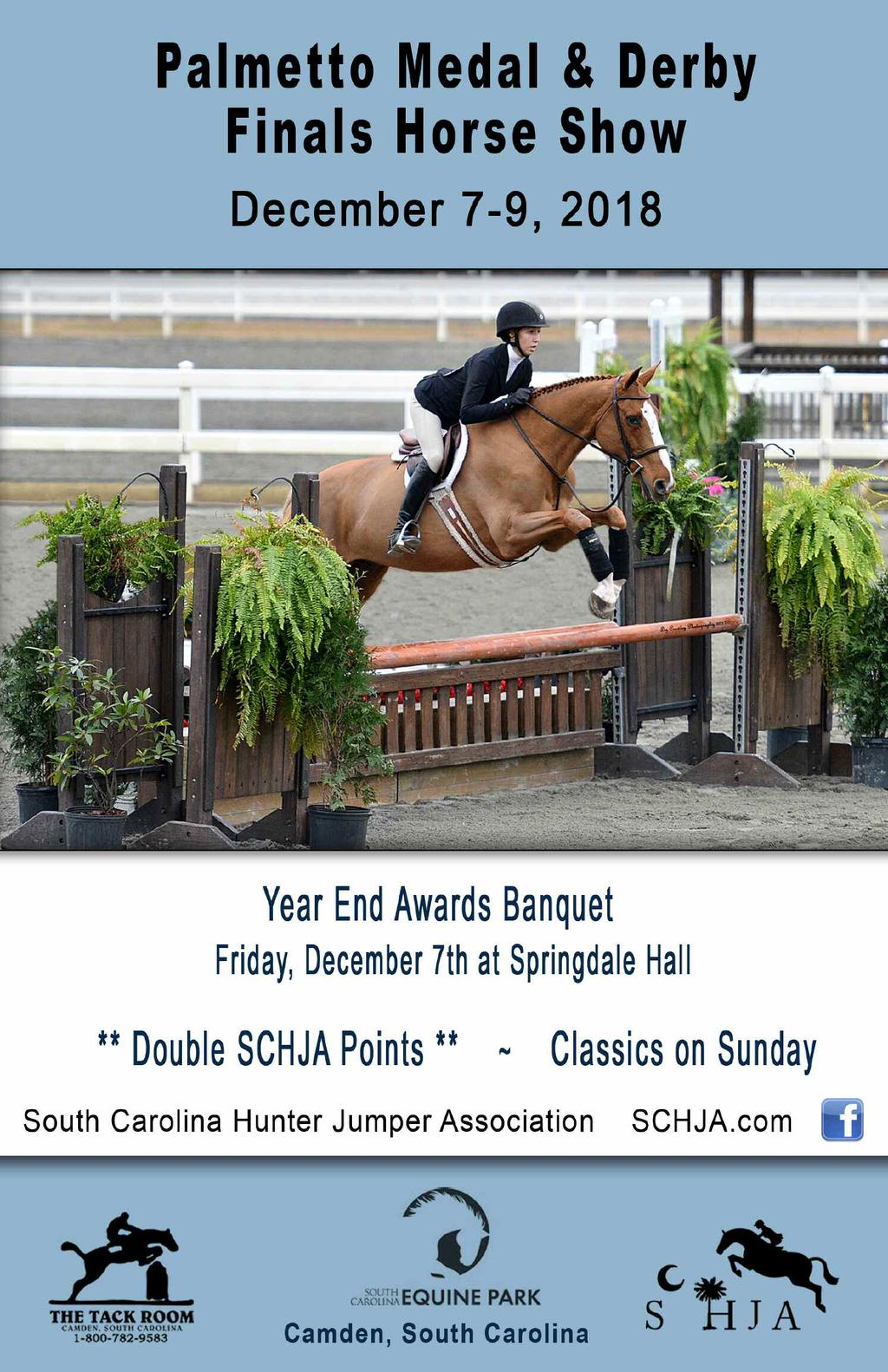 7:00pm ~ Buffet Opens, Tables Called In Order Awards Presentation to follow dinner JOIN US FOR SOCIAL EVENTS DURING THE SHOW AT THE SC EQUINE PARK WELLS FARGO