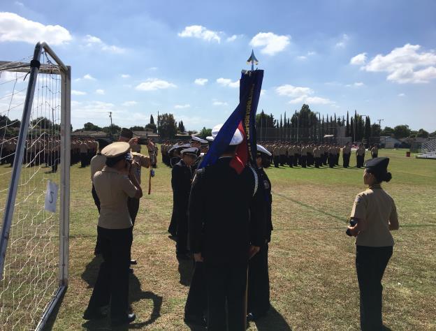 On Wednesday our NJROTC held their Change of Command ceremony at lunch on the soccer field.