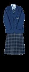 Years 10 to 12 (Senior School) Blazer V-neck jumper with College logo College tie Blue plaid skirt (no shorter
