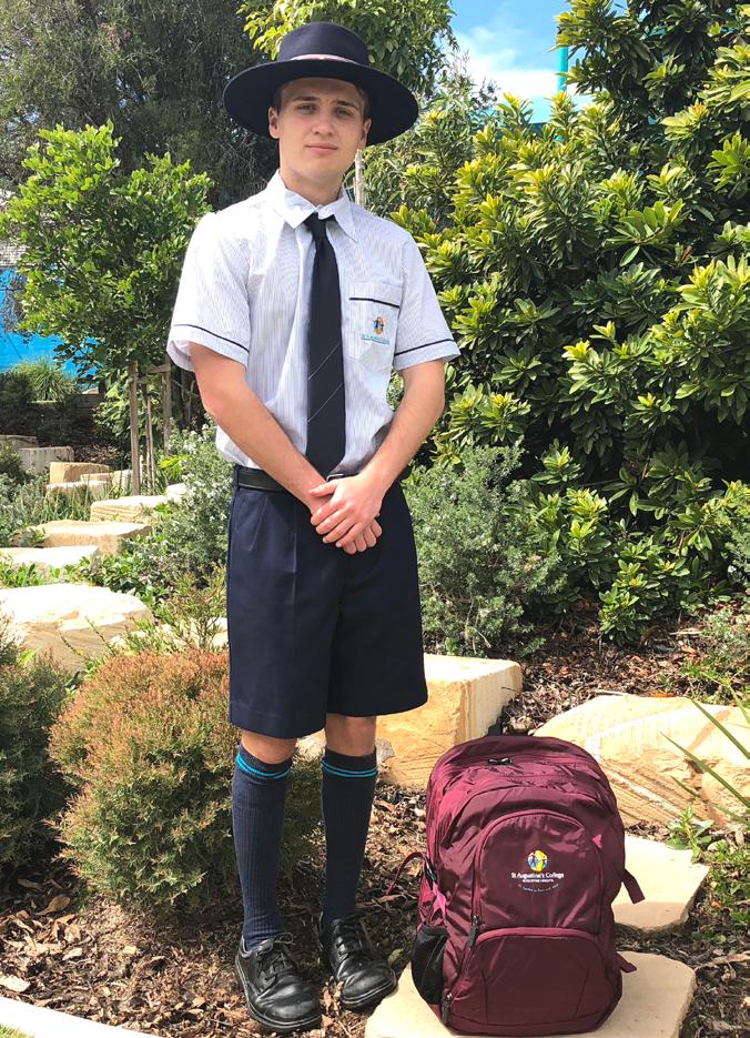 00 Senior Years (Year 10-12) - Boys StAC white day shirt StAC navy tailored shorts Senior Years (Year 10-12) Boys StAC white day shirt StAC navy tailored shorts Black leather belt StAC knee high