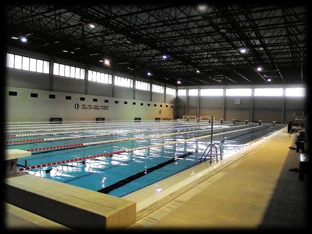 Our Olympic scale (50 meters long) indoor swimming pool connected to the Pool