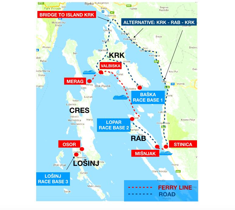 Here is an overview of ferry lines and all possibilities when traveling from stage to stage. RACE OVERVIEW MAP NOTE: These are options to be considered.