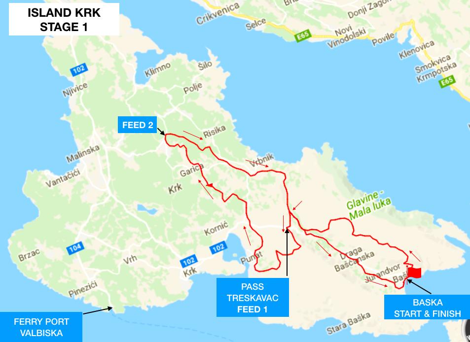 Stage 1: Island Krk Wednesday 11 th April 2018 Stage start: Baška, island