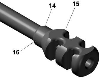 2) bolts (item 13) shown in Fig 17. Lift bipod mounting pin out of its pocket. 14.
