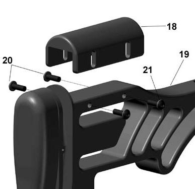 Align the screw hole with pin (item 16), and with the slot in the recoil pin (item 17). Insert set screw (item 16) until it s snug against recoil pin (item 17). 6.