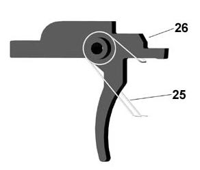 Fig 30 Fig 31 8. Install trigger spring (item 25) over trigger (item 26) as shown in Fig 30.