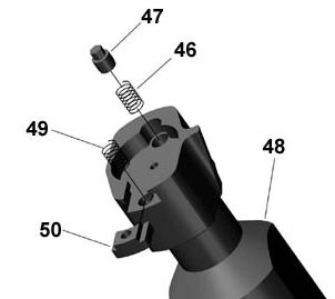 Fig 37 Fig 38 16. Insert ejector spring (item 46) into bolt (item 48) shown in Fig 37. Apply a small drop of Locktite (high strength) on ejector pin locking nut (item 47).