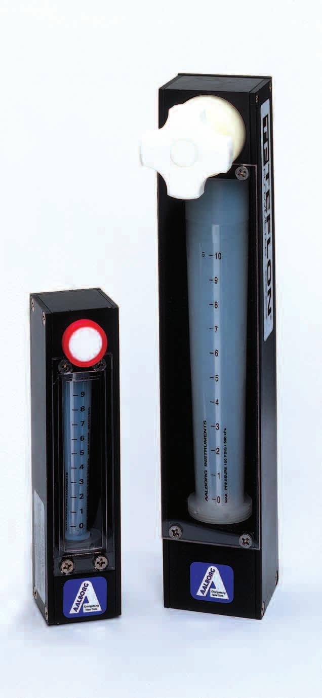 L PTFE-PFA FLOW METERS Incorporating the principles of traditional rotameter flow technology, these rugged PTFE-PFA flow meters offer solutions to low to medium flow range measurements of highly