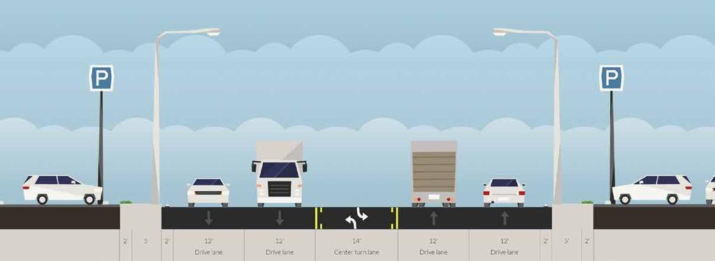 Proposed Roadway Sections The illustration below shows the typical cross section of