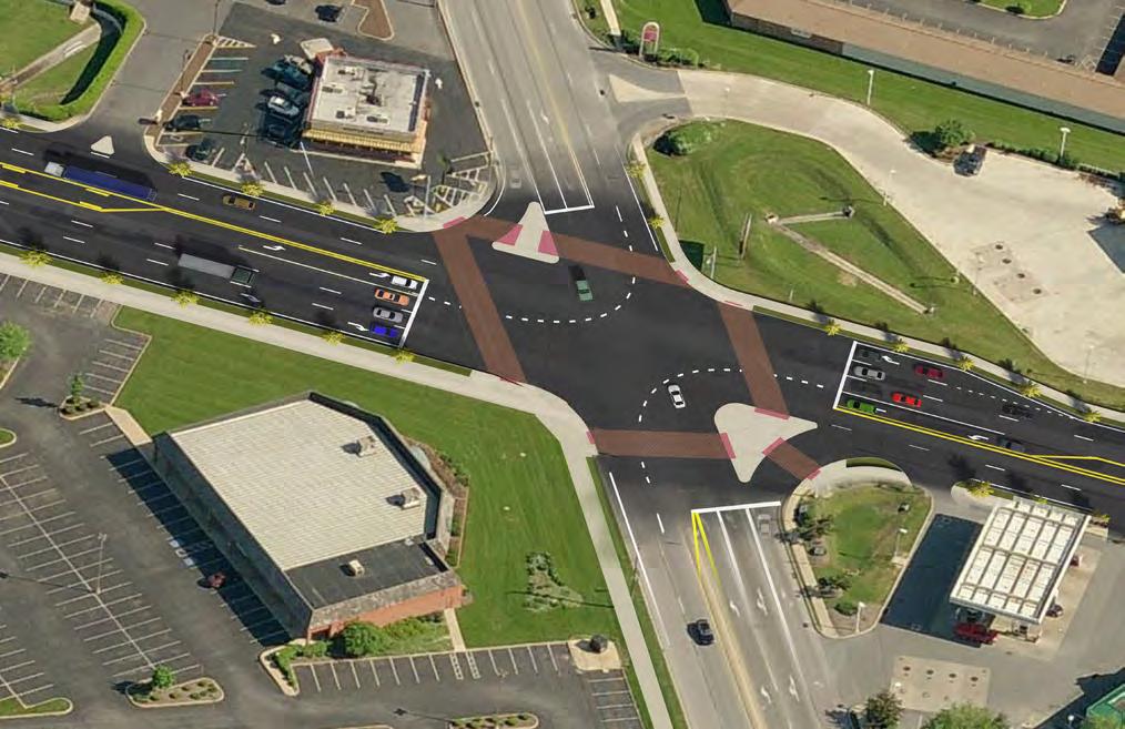 Eastern Gateway at Route 896 Directional Signage Custom Crosswalk Materials Major Gateway Signage Crossing Islands Pedestrian Signage Landscaped Buffers and Tree Plantings Pedestrian Signage 14)