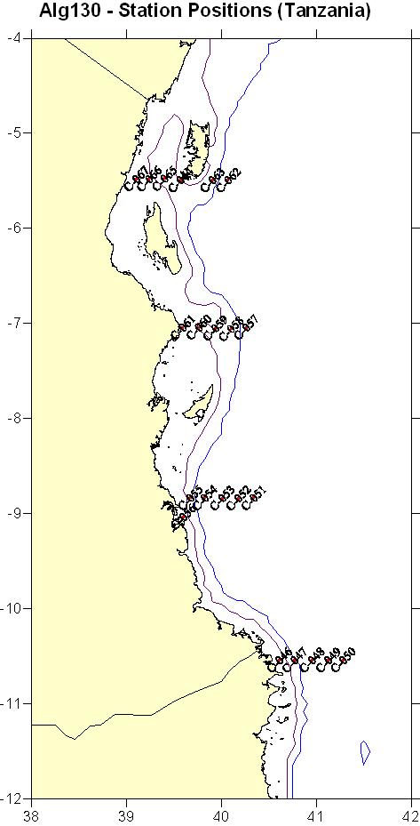 Data analysis and processing (cont.) Oceanographic parameters CTD casts near the Zanzibar Channel from a Western Indean Ocean Oceanographic Cruiser (Dr. Shaghude).