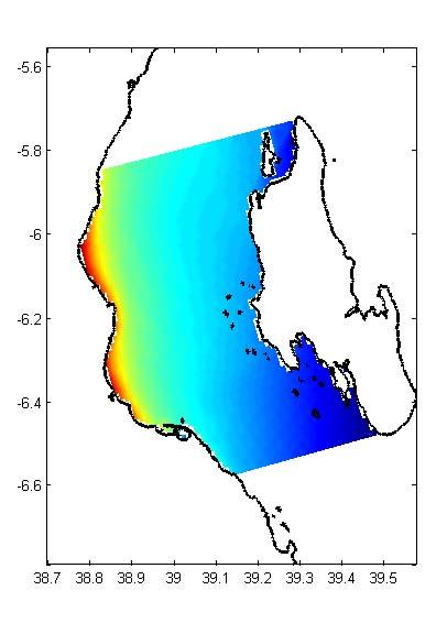 Results SE wind (July) The sea surface elevation shows a longitudinal gradient