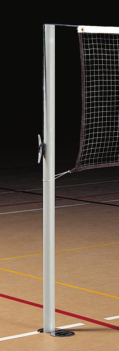 your equipment. Uprights are provided with competition quality top cap guide and net tie-off hardware. Pickelball compatible. Available as a portable unit.