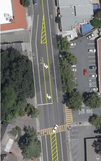 These changes would increase capacity for the critical northbound right-turn, which would reduce queuing and improve traffic operations along Moraga Road.
