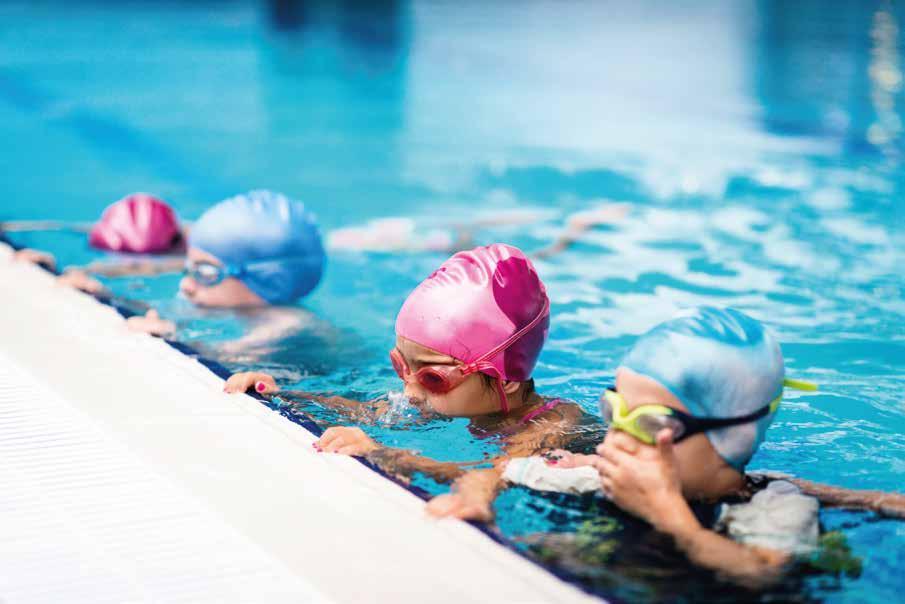 SWIM AND DIVING CAMPS Swim camps Children can take part in a variety of aqua activities to develop skills including stroke development, personal survival, lifesaving and fitness skills.