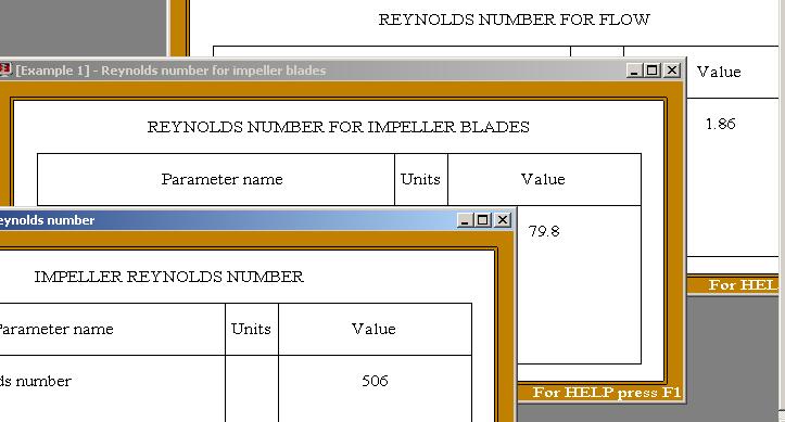 To calculate the Reynolds numbers, select Flow characteristics in the Calculate and click on the appropriate parameters (Figure 13). Figure 13. Calculating the Reynolds number.