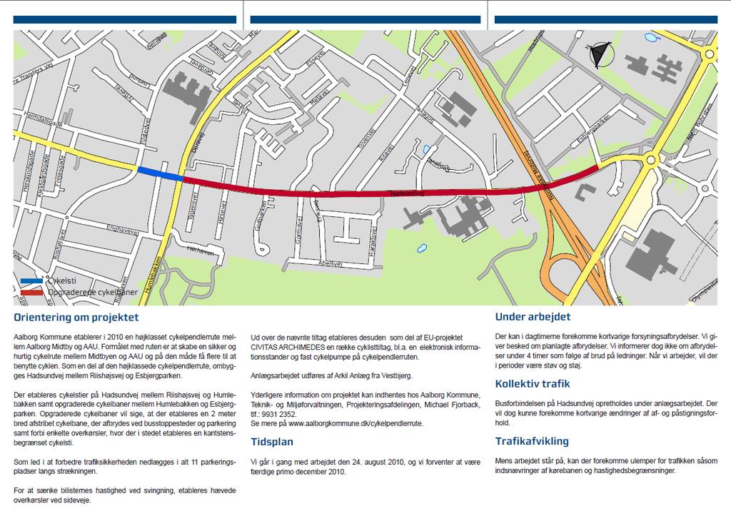 Figure 12: Pages from the information leaflet. During the construction period information could be found at The City of Aalborg s homepage.
