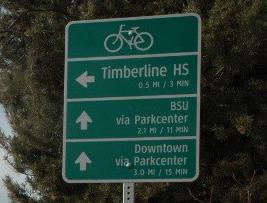 Wayfinding signs displaying destinations, distances, and approximate riding time can dispel common misperceptions about time and distance, while simultaneously increasing comfort and accessibility to