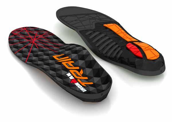 IRONMAN RACE Premium Performance Insoles Segmented Forefoot Crash Pad absorbs impact.