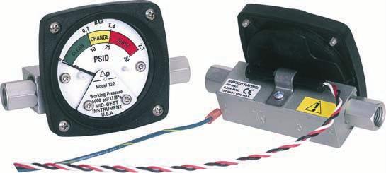 Piston Type Differential Pressure Gauge Switch Option Gauge with switches have one or two Single Pole Single Throw (SPST) or Single Pole Double Throw (SPDT) reed switches with the resistive ratings