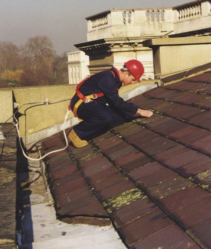 If the operative needs to go within 2m of the roof edge, then they must attach to an individual mobile man anchor and detach from the horizontal life line, fall arrest solution.
