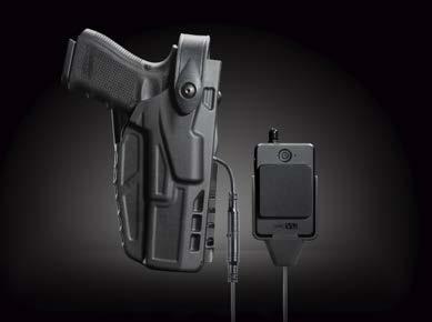 Safariland s CAS auto-activation system is triggered when a firearm is drawn out of the Safariland 7TS series duty holster.