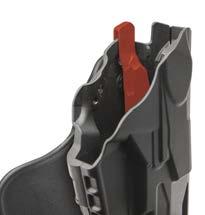5 (38mm) to 2.25 (58mm) The ALS or Automatic Locking System provides a high level of security without adding thumb breaks, snaps, or levers requiring the use of the trigger finger.