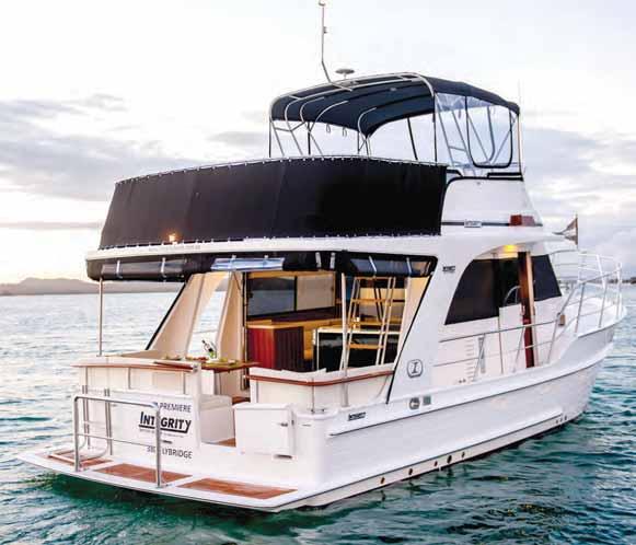 Flybridge model literally adds another dimension to social life aboard.